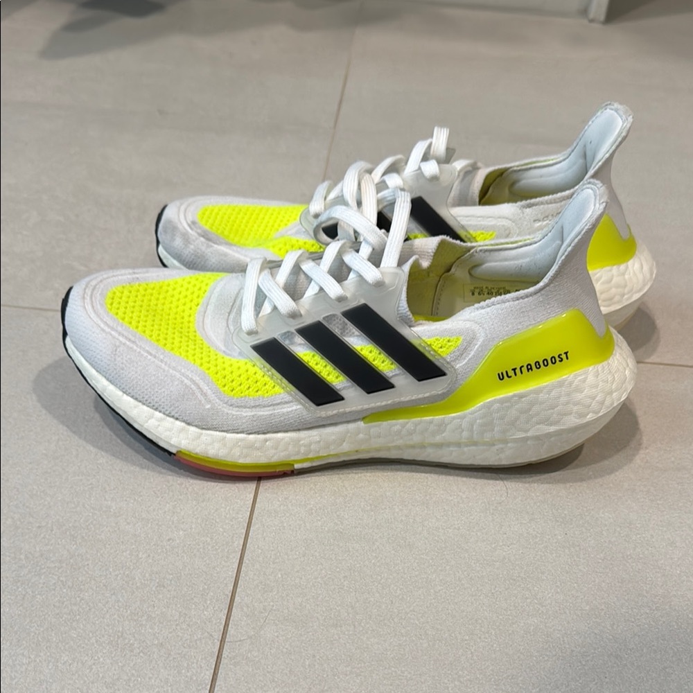 Adidas Ultraboost Primeblue Neon Yellow Sneakers